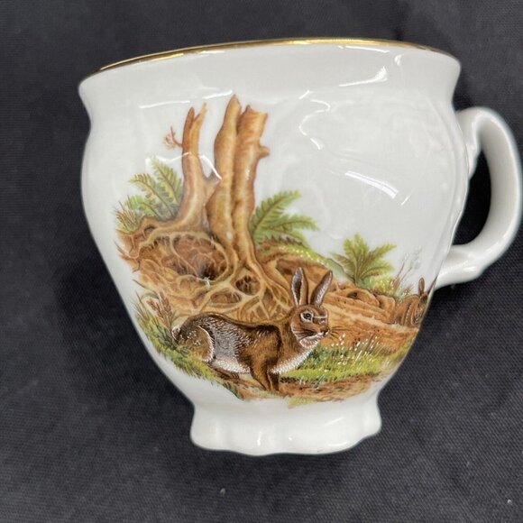 Bernodotte Czech Republic Wildlife Hare‎ Espresso Demitasse Cup and Saucer - Picture 4 of 10